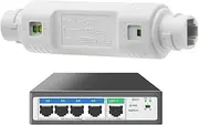 PoE Extender, Waterproof Ethernet Repeater, Outdoor PoE Booster, Ethernet Signal Repeater, PoE Network Accessories, 48V Ethernet Extender, Plug and Play Extender, Security System PoE, IP Camera Extend