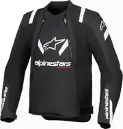 Alpinestars T-Stunt Air Motorcycle Textile Jacket, black-white, Size 2XL for Men Black White
