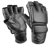 MMA Authentic Leather Grappling Gloves Sparring Strike Punch Mitts Box Training