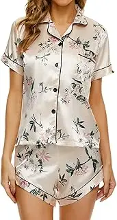 [Generic] Lounge Trousers Womens Penguin Pyjamas Shorts and Top Set Tshirt Sexy Nightdresses Ladies Nightwear Size Thin Soft Pyjama Floral Print Nightdress Nighties Short Sleeve Naughty