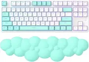 MANBASNAKE Keyboard Cloud Wrist Rest,PU High Density Memory Foam with Non-Slip Base for Typing Pain Relief,Ergonomic Keyboard Pad with Wrist Support for Home Office/Computer/Laptop/Gaming/Mac-Green