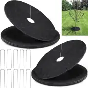 8 Pack Non-Woven Tree Mulch Ring, 16.5 Inch Degradable Tree Protector Mat Reusab