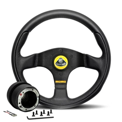 Lotus Exige 2012-2021 MOMO Team Steering Wheel Complete Kit 300mm Black Leather