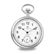 Charles Hubert Stainless Steel Open Face Pocket Watch Gift for Mother