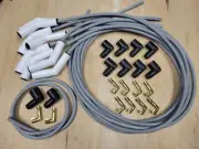 Gray 135* Ceramic 8mm Spark Plug Wire Kit High Temp v8 Socket Points Chevy Ford