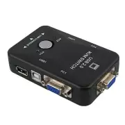 USB VGA KVM Manual Switch Box For Mouse Keyboard Monitor 2 Computer PC 2 Ports