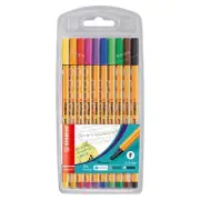 STABILO Point 88 Fineliner Pens - Assorted Colours - Pack of 10
