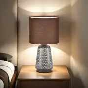 Ceramic Table Lamp in Coffee, Green, Grey, Pink, White or Yellow