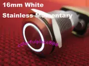 50pcs, 16mm White Stainless Car Horn Fog Light LED OFF (ON) Momentary Switch 12V