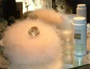 Morning Beignets 6 oz Perfumed Dusting Powder with Puff & Stand