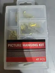 47pcs Picture Hanging Kit Wooden Frame Wall Mounting Hooks Nails