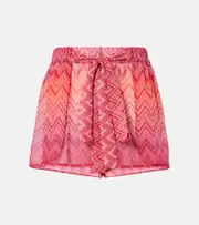 [Missoni] Missoni Zigzag printed silk shorts UK 12 red