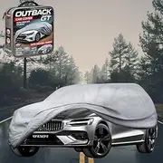 Outback GT Silver Shield Outdoor Car Cover for Volvo V60 2019 - Current Cross Country L - Zipper Door & Elastic Hem - UV Protection - Universal Fit - Water, Dust & Scratch Proof - Grey