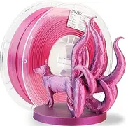 Silk PLA 3D Printer Filament, Dual Colour Silk Rose Red, Light Blue Rainbow Filament, Rainbow PLA 3D Printer Filament, Clean Wound Dimensional Accuracy +/-0.03mm, 1KG/Spool