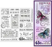 GLOBLELAND Vintage Text Background Transparent Clear Stamp Retro Numbers Embossing Stamp Sheets Silicone Clear Stamp Seal for DIY Scrapbooking and Card Making Paper Craft Decor