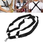 Black Adjustable Universal Saxophone Sax Harness Shoulder Strap Belt for Alto /