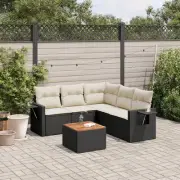 Garden Sofa Set Black Modular Design Cushions Storage Outdoor Furniture 56889
