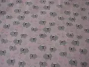 Cheeky Sheepy Pink Flannelette Cotton Fitted Cot Sheet Handmade