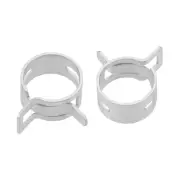 Steel Band Clamp 14mm Hose Tube Spring Clips Clamp Silver Manganese Steel 10Pcs