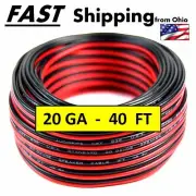 Automotive Hook Up Wire - 40 feet - - Red & Black - - Speaker Wire - - 20 Gauge