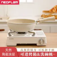 在飛比找蝦皮購物優惠-熱銷*韓國neoflam陶瓷不粘鍋 平底鍋鍋具 可拆卸手柄煎