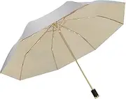 Meichoon UPF 50+ UV Protection Travel Reverse Umbrella Reflective Silver Double Layer Cover 8 Ribs Reinforced Windproof Sun Blocking Foldable Compact for Hiking Backpacking