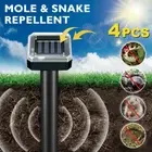 4Pcs Garden Snake Repeller Multi Pulse Ultrasonic Solar Powered Pest Repellent