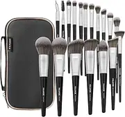 MAANGE Make Up Brushes, 18 Pcs Professional Premium Synthetic Makeup Brushes Foundation Kabuki Eye Travel Makeup Brushes Sets, with Bag Black silver-with bag,1.0 count