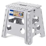 Folding Step Stool Foldable Stool 13 inch Plastic Stools for Kids 13 Inch Gray
