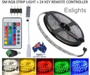 5050 RGB 5M 300 LEDS SMD LED Strip Light 12V Waterproof 24 KEY IR Controller