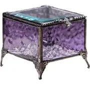 J Devlin - Stained Glass Box Decorative Keepsake Jewelry Display - Box Purple