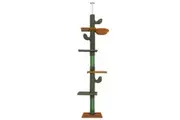 Cat Tree Tower Scratching Post Sisal Scratcher Furniture Stand Scratch Pole Climbing Floor to Ceiling Hammock Platforms 229-275cm