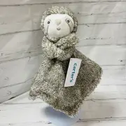 NEW Carters Baby Sloth Gray White Plush Security Blanket Lovey Hugging Soft Gift