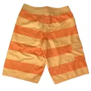 Quiksilver Orange Striped Swim Shorts Men's Size 29 NWT Side Pocket NWT