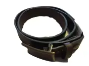 100% Leather Bronze Toned Brown Buckle Men's Belt Size Medium 32-36 M NWT