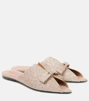 [Zimmermann] Zimmermann Tux glitter leather mules AU 7 gold