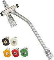 Double Connector Power Washer Wand | Pressure Washer Double Tip Attachm ent - 1/4-inch Quick-Connect, Ergonomic Design for Driveway Patio Industrial Cleaning