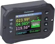 Battery Monitor, 2.4 Inch HD Color LCD Battery Capacity Monitor, Bidirectional Detection Bluetooth Remote Monitoring Smart Shunt with 5m Communication Wire for RV, Car, Golf Cart