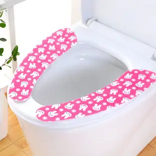 家用馬桶防水抗菌馬桶墊圓形馬桶蓋貼紙浴室座套顏色隨機