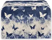 JEOCODY Blue Butterfly Toaster Bread Maker Cover Toaster Cover Fits for Most Standard 4 slice Toasters, Universal Size Microwave Oven Dustproof Cover Women Gift
