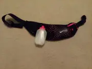 Nike Double Flask Water Bottle Belt Pocket Running Nike Swoosh Black/pink