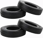 4 PCS RC Accessories Rubber Car Tires Fit for Tamiya 1/14 RC Tractor Truck Black Quality Soft Non Slip Surface Strong Ground Grip High Simulation Design Cool Real C