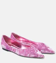 [Jimmy Choo] Jimmy Choo Love velvet ballet flats AU 11 pink