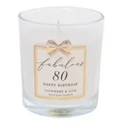 Gibson Gifts Jewelled Scented Candle Decor Cashmere/Silk Scent 80th Birthday