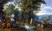 Art Jan Brueghel THE GARDEN OF EDEN Ceramic Mural Backsplash Bath Tile #2392