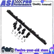 Black Fuel Rail Kit Fit Ford Falcon Barra BA-BF XR6 Turbo Billet Aluminium -