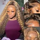 Highlight Ombre 13x6 Lace Front Wig Human Hair 13x6 Deep Wave HD Lace Frontal...
