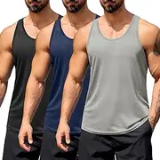 [COOFANDY] Men's 3 Pack Workout Tank Tops Quick Dry Gym Sleeveless Muscle T Shirts Y Back Athlectic Tank Bodybuilding Top