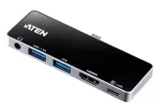 ATEN UH3238 5-in-1 USB-C Travel Dock with Power Pass-Through HDMI 3.5mm Stereo