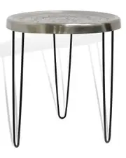 StyleCraft Logan Round Metal Side Accent Table